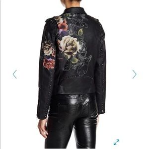 BlankNYC Studded Floral Vegan Leather Jacket